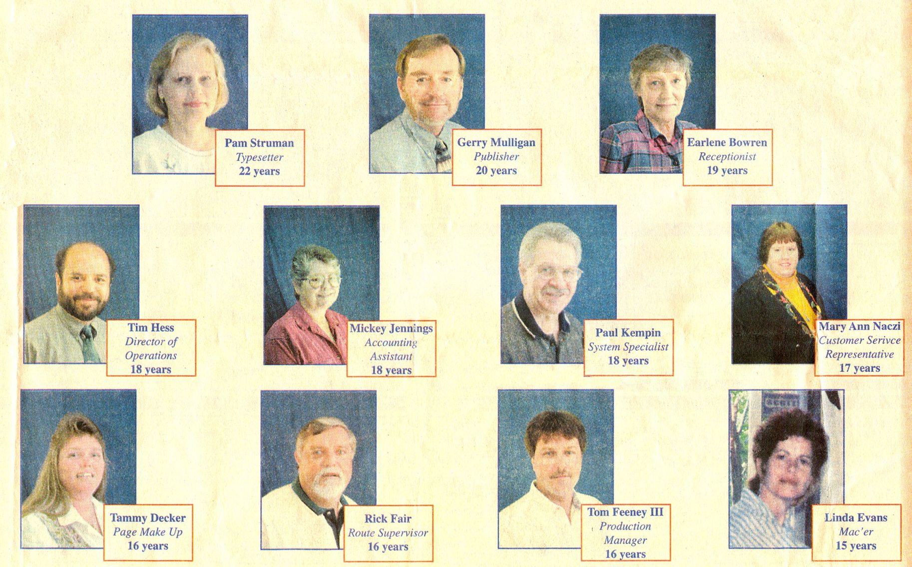 long time employees 1999